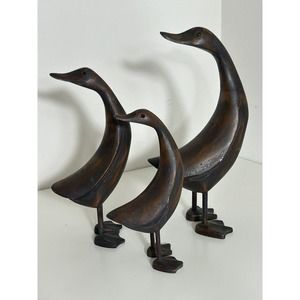 Teak Wood Duck/Geese 3 Pc